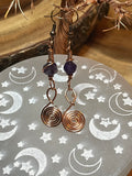 Amethyst Earrings with Swirl