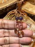 Amethyst Earrings with Swirl