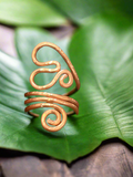 Hammered Copper Wire Heart Ring