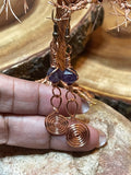 Amethyst Earrings with Swirl