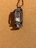 Clear Quartz Antique Copper Wire Wrapped Pendant